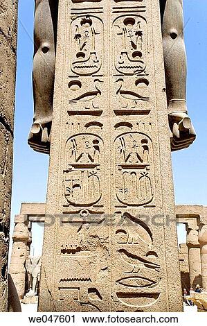 Consecrated to God Amon_Re the Luxor temple was built by Amenophis III (1391_1353), elarged later on mostly by Ramasses II (1279_1213). The temple was linked to Karnak by a 3km alley lined with sphinxes. Luxor. Egypt. View Large Photo Image Stock Image - Consecrated to God Amon_Re the Luxor temple was built by Amenophis III (1391_1353), elarged later on mostly by Ramasses II (1279_1213). The temple was linked to Karnak by a 3km alley lined with sphinxes. Luxor. Egypt.. Fotosearch