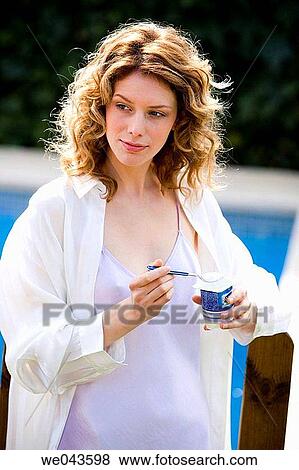 Curly hair, Dairy produce, 20's View Large Photo Image Stock Photo - Curly hair, Dairy produce, 20's. Fotosearch