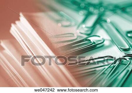 Stock Image - Documents and paperclips. Fotosearch