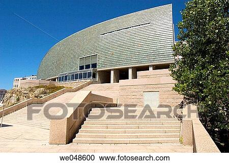 Domus (House of Mankind) museum by Arata Isozaki, La Coru±a. Galicia, Spain View Large Photo Image Stock Image - Domus (House of Mankind) museum by Arata Isozaki, La Coru±a. Galicia, Spain. Fotosearch