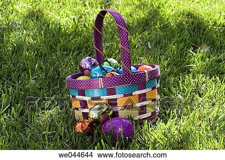 Easter egg basket View Large Photo Image Picture - Easter egg basket. Fotosearch