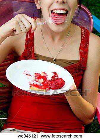 Eating Strawberry Pie View Large Photo Image Stock Image - Eating Strawberry Pie. Fotosearch