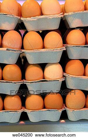 Stock Image - Eggs. La Boquer? a market, Barcelona. Catalonia, Spain. Fotosearch