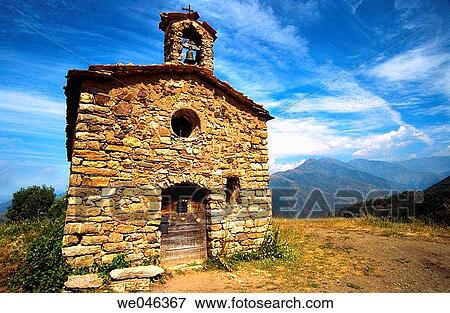 Stock Photo - Ermita de Sant Salvador d? Irgo (s. XII). Irgo. Vall de Bo?. Pyr? n? es. Lleida province. Catalonia. Spain. Fotosearch