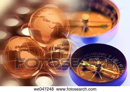 Globes and compasses View Large Photo Image Stock Photo - Globes and compasses. Fotosearch