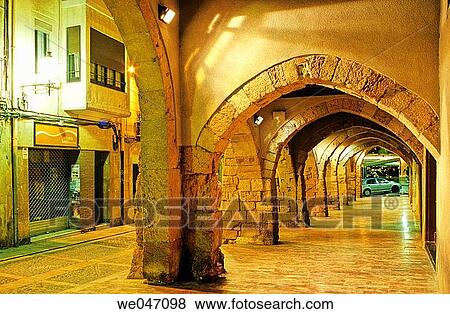 Gothic arches at Carrer de la Merceria (14th century), Tarragona. Catalonia, Spain View Large Photo Image Stock Photo - Gothic arches at Carrer de la Merceria (14th century), Tarragona. Catalonia, Spain. Fotosearch