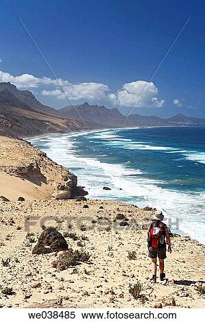 Hiker in El Jable, Playa de Barlovento, Jandia, Fuerteventura, Canary Islands View Large Photo Image Stock Photography - Hiker in El Jable, Playa de Barlovento, Jandia, Fuerteventura, Canary Islands. Fotosearch