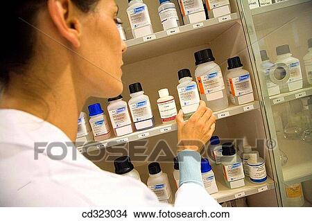 Picture - Inasmet-Tecnalia Foundation, Technology and Research Centre, San Sebastian Technological Park, Basque Country. Reagent storage, microbiology lab. Fotosearch