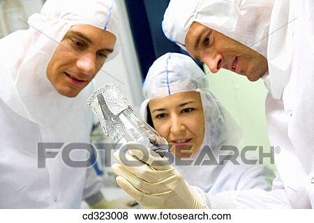 Stock Photo - Inasmet-Tecnalia Foundation, Technology and Research Centre, San Sebastian Technological Park, Basque Country. Microtehcnology lab, clean room. Fotosearch
