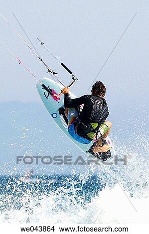 Kite-boarding View Large Photo Image Picture - Kite-boarding. Fotosearch