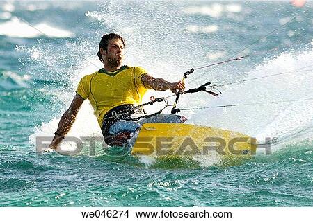 Kite-boarding View Large Photo Image Picture - Kite-boarding. Fotosearch