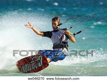 Kite-boarding View Large Photo Image Stock Image - Kite-boarding. Fotosearch