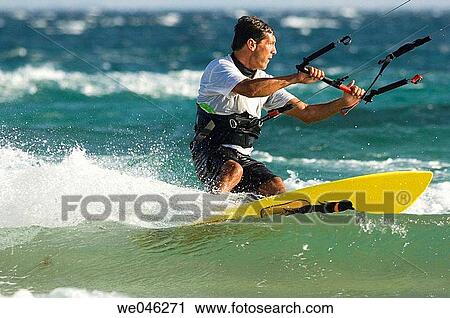 Kite-boarding View Large Photo Image Stock Image - Kite-boarding. Fotosearch