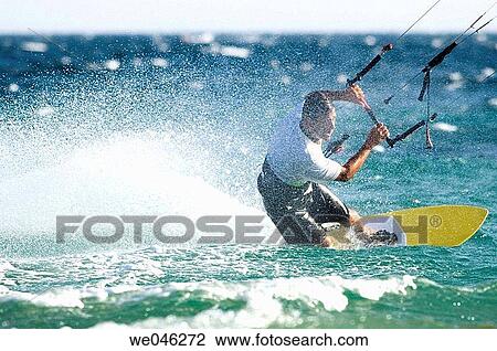 Kite-boarding View Large Photo Image Stock Image - Kite-boarding. Fotosearch
