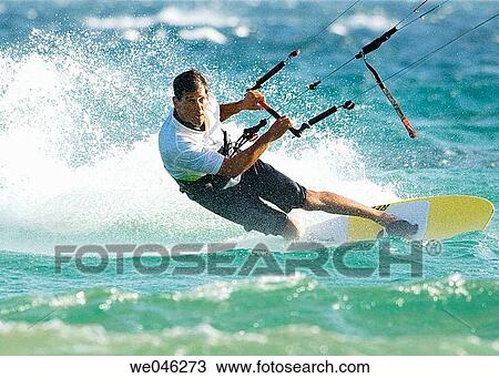 Kite-boarding View Large Photo Image Stock Image - Kite-boarding. Fotosearch
