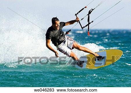 Kite-boarding View Large Photo Image Stock Image - Kite-boarding. Fotosearch