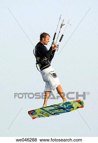 Kite-boarding View Large Photo Image Stock Photo - Kite-boarding. Fotosearch