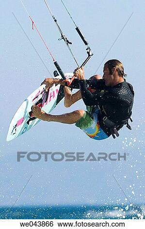 Stock Photograph - Kite-boarding. Fotosearch