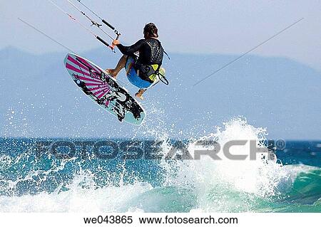 Kite-boarding View Large Photo Image Stock Photography - Kite-boarding. Fotosearch