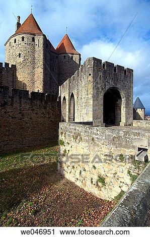 ? La Cit?, Carcassonne medieval fortified town. Aude, Languedoc-Roussillon, France View Large Photo Image Stock Image - ? La Cit?, Carcassonne medieval fortified town. Aude, Languedoc-Roussillon, France. Fotosearch
