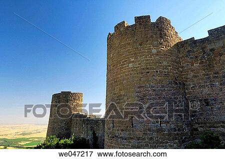 Stock Photo - Loarre Castle (11th-12th centuries). Loarre. Huesca province. Aragon. Spain.. Fotosearch