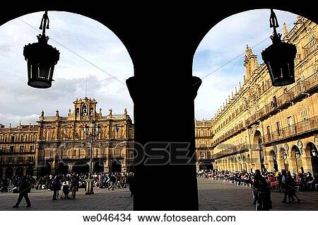 Main Square. Salamanca. Castilla-Leon, Spain View Large Photo Image Picture - Main Square. Salamanca. Castilla-Leon, Spain. Fotosearch