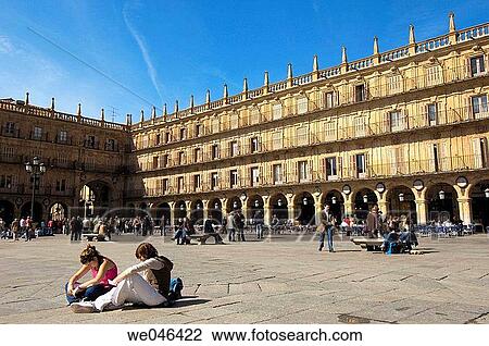 Main Square. Salamanca. Castilla-Leon, Spain View Large Photo Image Stock Image - Main Square. Salamanca. Castilla-Leon, Spain. Fotosearch