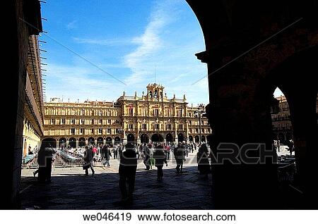 Main Square. Salamanca. Castilla-Leon, Spain View Large Photo Image Stock Photo - Main Square. Salamanca. Castilla-Leon, Spain. Fotosearch