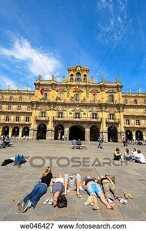 Main Square. Salamanca. Castilla-Leon, Spain View Large Photo Image Stock Photo - Main Square. Salamanca. Castilla-Leon, Spain. Fotosearch