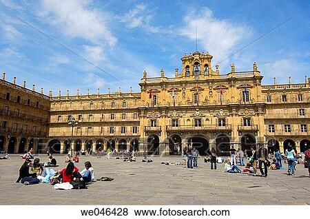 Main Square. Salamanca. Castilla-Leon, Spain View Large Photo Image Stock Photo - Main Square. Salamanca. Castilla-Leon, Spain. Fotosearch