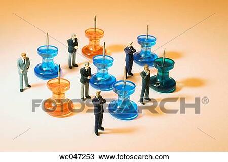 Miniature Businessmen and Thumb Tacks View Large Photo Image Stock Image - Miniature Businessmen and Thumb Tacks. Fotosearch
