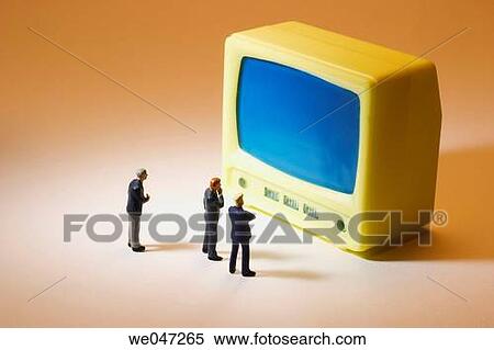 Miniature Businessmen and Toy TV View Large Photo Image Stock Photography - Miniature Businessmen and Toy TV. Fotosearch