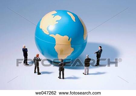 Miniature Businessmen around Globe View Large Photo Image Stock Image - Miniature Businessmen around Globe. Fotosearch