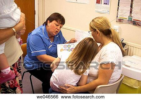 Mother and 4 year old girl at the doctors surgery having her pre school injections View Large Photo Image Stock Photograph - Mother and 4 year old girl at the doctors surgery having her pre school injections. Fotosearch