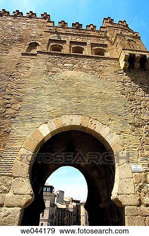 Mudejar Puerta del Sol town gate (14th century), Toledo. Castilla-La Mancha, Spain View Large Photo Image Stock Photo - Mudejar Puerta del Sol town gate (14th century), Toledo. Castilla-La Mancha, Spain. Fotosearch