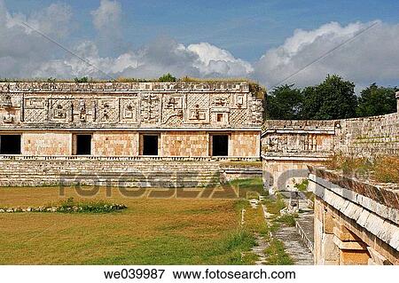 Nunnery Quadrangle in Uxmal, Pre-Columbian ruined city of the Maya civilization (late Classic period 600 - 900 A. D. ). Yucatan, Mexico View Large Photo Image Stock Photo - Nunnery Quadrangle in Uxmal, Pre-Columbian ruined city of the Maya civilization (late Classic period 600 - 900 A. D. ). Yucatan, Mexico. Fotosearch