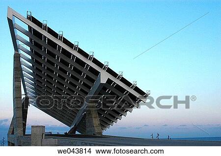 Picture - Photovoltaic pergola, by Torres & Mart? nez Lape±a. Forum. Barcelona. Catalunya. Spain.. Fotosearch