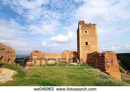 Stock Image - San Cristobal de muralla tower (S. XIV ). Daroca. Zaragoza. Arag? n. Spain.. Fotosearch