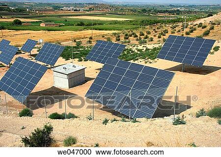 Solar panels. Puiggr? s, Lleida province, Catalonia, Spain View Large Photo Image Stock Image - Solar panels. Puiggr? s, Lleida province, Catalonia, Spain. Fotosearch