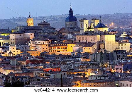 Toledo, night view. Castilla-La Mancha, Spain View Large Photo Image Picture - Toledo, night view. Castilla-La Mancha, Spain. Fotosearch