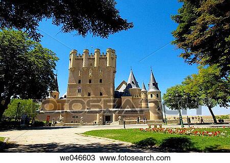 Stock Image - Tower of Juan II in the Alcazar fortress, Segovia. Castilla-Le? n, Spain. Fotosearch