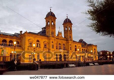 Town Hall, San Sebastißn. Guip·zcoa, Euskadi, Spain. View Large Photo Image Stock Photo - Town Hall, San Sebastißn. Guip·zcoa, Euskadi, Spain.. Fotosearch