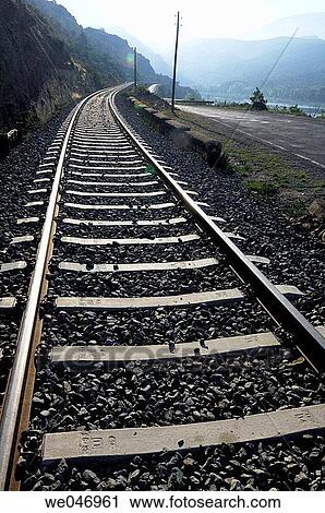 Train tracks. Ager. Sierra del Monsec. L? rida. Catalu±a. Spain. View Large Photo Image Stock Image - Train tracks. Ager. Sierra del Monsec. L? rida. Catalu±a. Spain.. Fotosearch