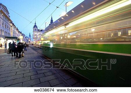 Tramways on Hauptplatz, Graz, Styria, Austria, Europe. View Large Photo Image Picture - Tramways on Hauptplatz, Graz, Styria, Austria, Europe.. Fotosearch
