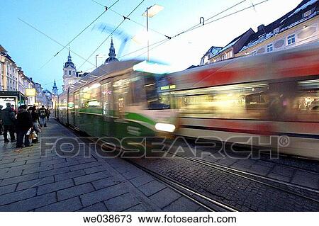 Tramways on Hauptplatz, Graz, Styria, Austria, Europe. View Large Photo Image Stock Image - Tramways on Hauptplatz, Graz, Styria, Austria, Europe.. Fotosearch