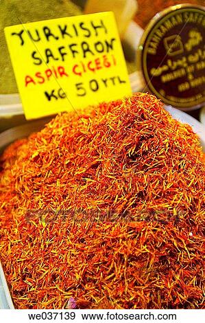 Turkish saffron at Egyptian bazaar, Istanbul. Turkey View Large Photo Image Stock Photo - Turkish saffron at Egyptian bazaar, Istanbul. Turkey. Fotosearch