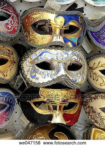 Venetian masks View Large Photo Image Stock Photo - Venetian masks. Fotosearch