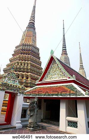 Wat Po in Bangkok, Thailand View Large Photo Image Stock Image - Wat Po in Bangkok, Thailand. Fotosearch