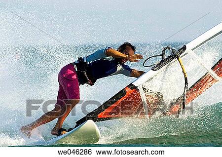 Stock Photograph - Windsurfing. Fotosearch