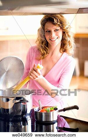 Stock Photo - 30's, at-home, 20's. Fotosearch